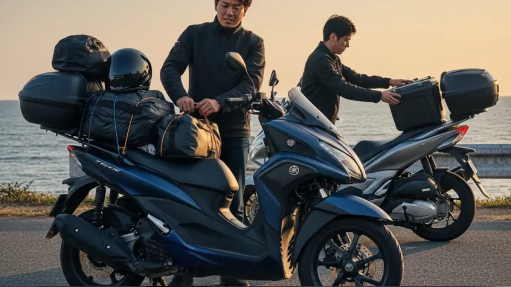 トリシティ155の積載性は低い?リアキャリア必須か